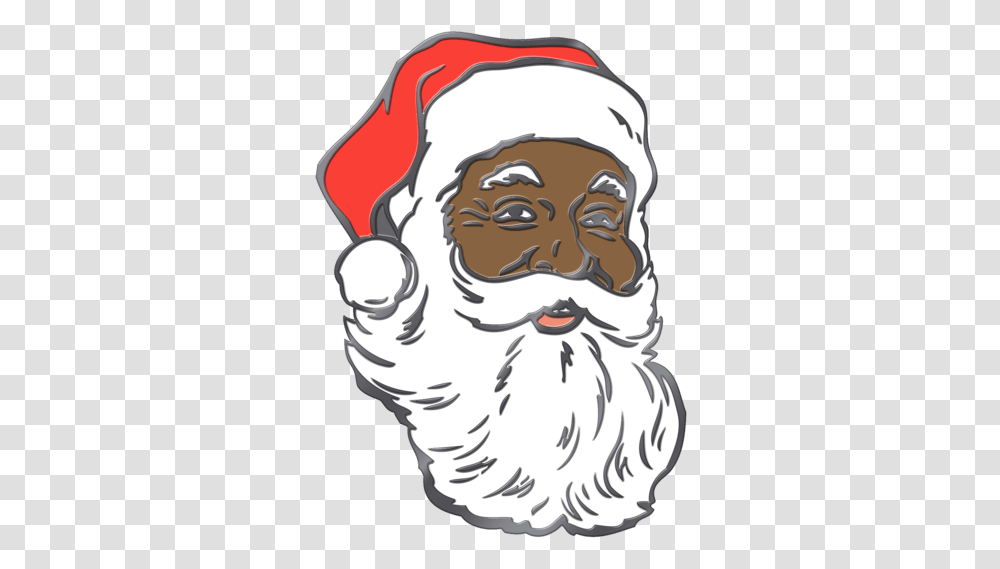 Black Santa Claus Illustration Black Santa Claus Face, Performer Transparent Png