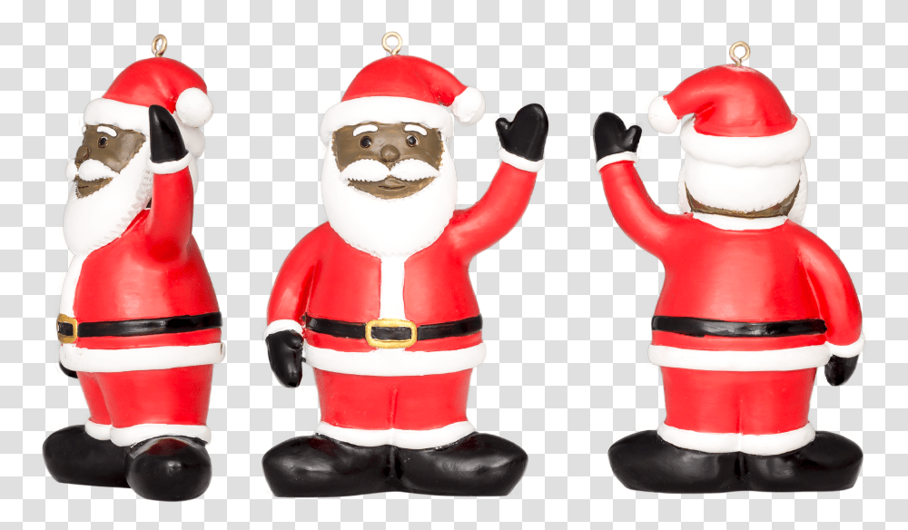 Black Santa Ornament Christmas Ornament, Mascot, Person, Human, Figurine Transparent Png