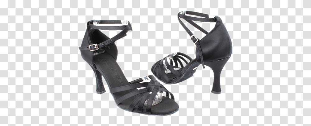 Black Satin Open Toe, Sandal, Footwear, Clothing, Apparel Transparent Png