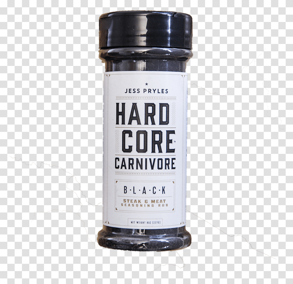 Black Shaker Jar Carnivor Black Hardcore, Bottle, Liquor, Alcohol, Beverage Transparent Png