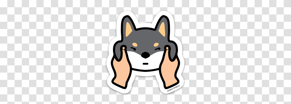 Black Shiba Inu Cheeky Sticker, Outdoors, Nature, Stencil, Label Transparent Png