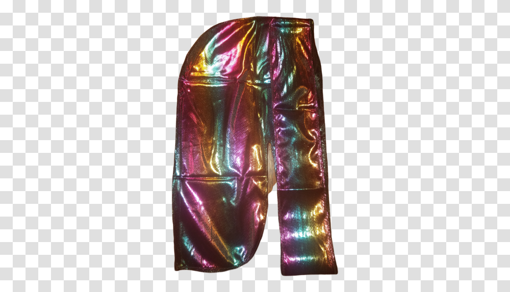 Black Shiny Rainbow Durag Latex Clothing, Aluminium, Foil, Crystal, Velvet Transparent Png
