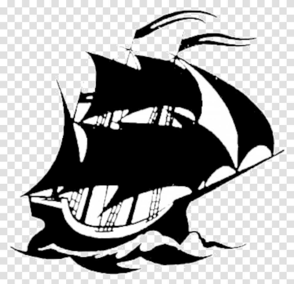 Black Ship Logo Image With Black And White Sailor Ship, Stencil, Silhouette, Symbol, Batman Logo Transparent Png