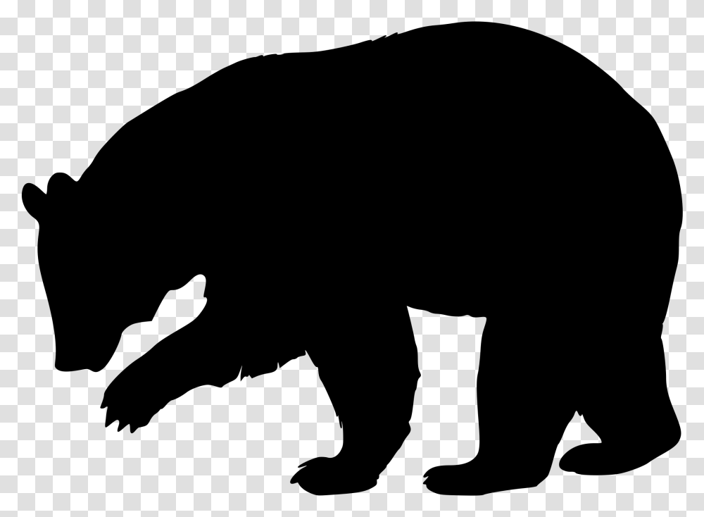 Black Silhouette Black Bear Silhouette Icons Black Bear Clip Art, Gray Transparent Png