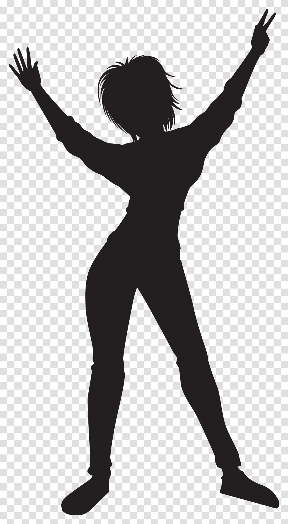 Black Silhouette Dancing Girl, Person, Dance, Dance Pose, Leisure Activities Transparent Png