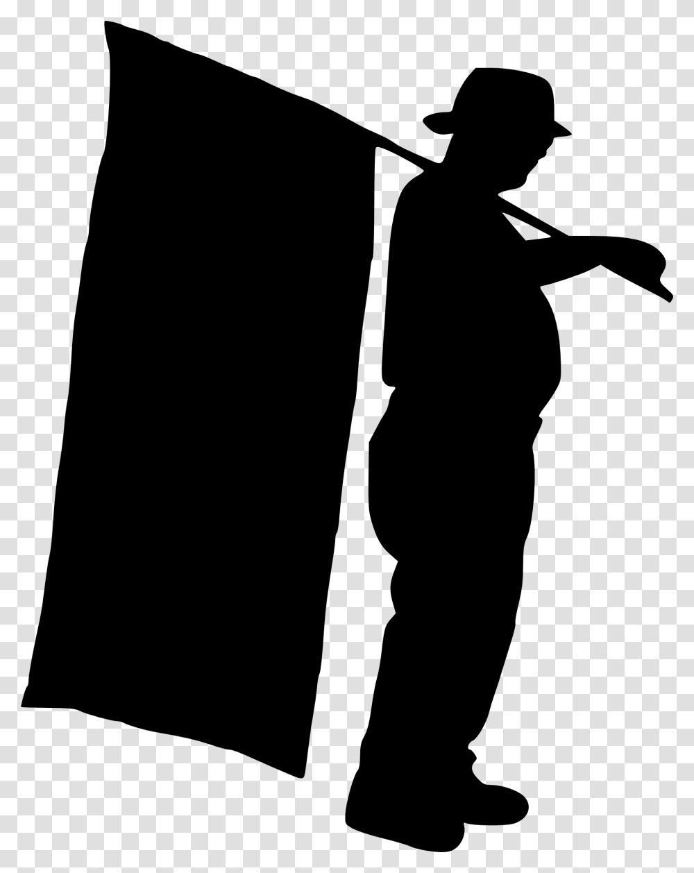 Black Silhouette Flag, Person, Human, Stencil, Performer Transparent Png