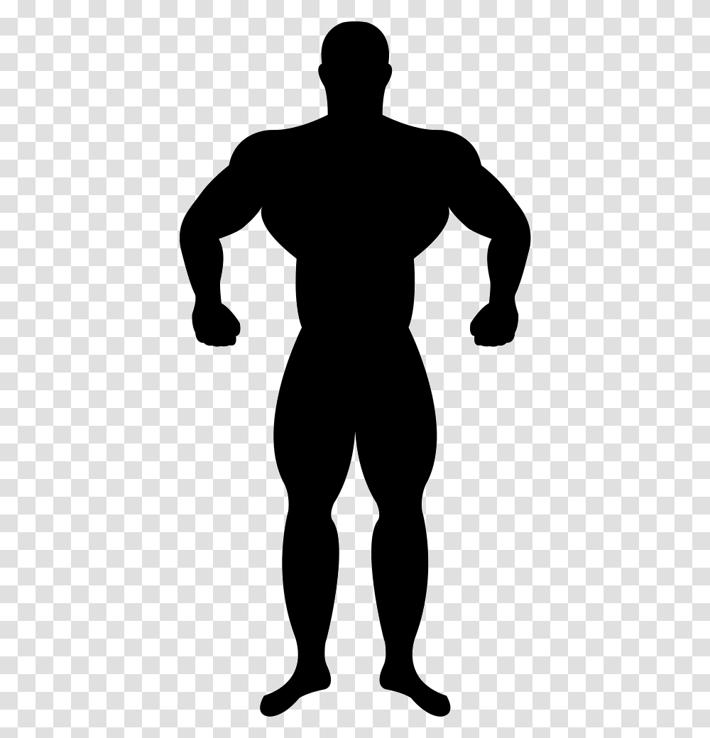 Black Silhouette Muscle Man Background, Person, Human, Stencil Transparent Png