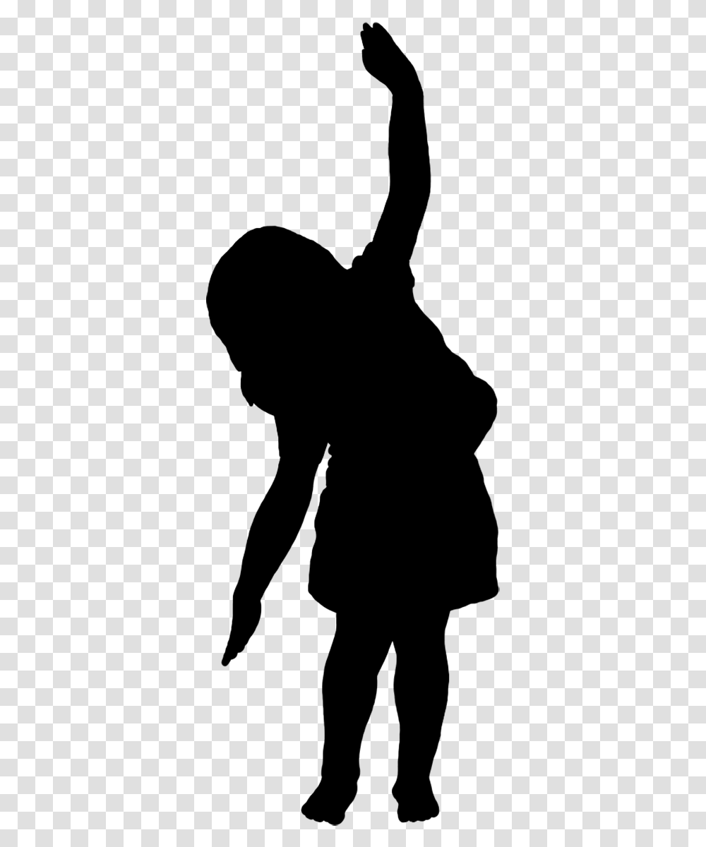 Black Silhouette Of Girl Dancing Little Kid Silhouette, Gray, World Of Warcraft Transparent Png