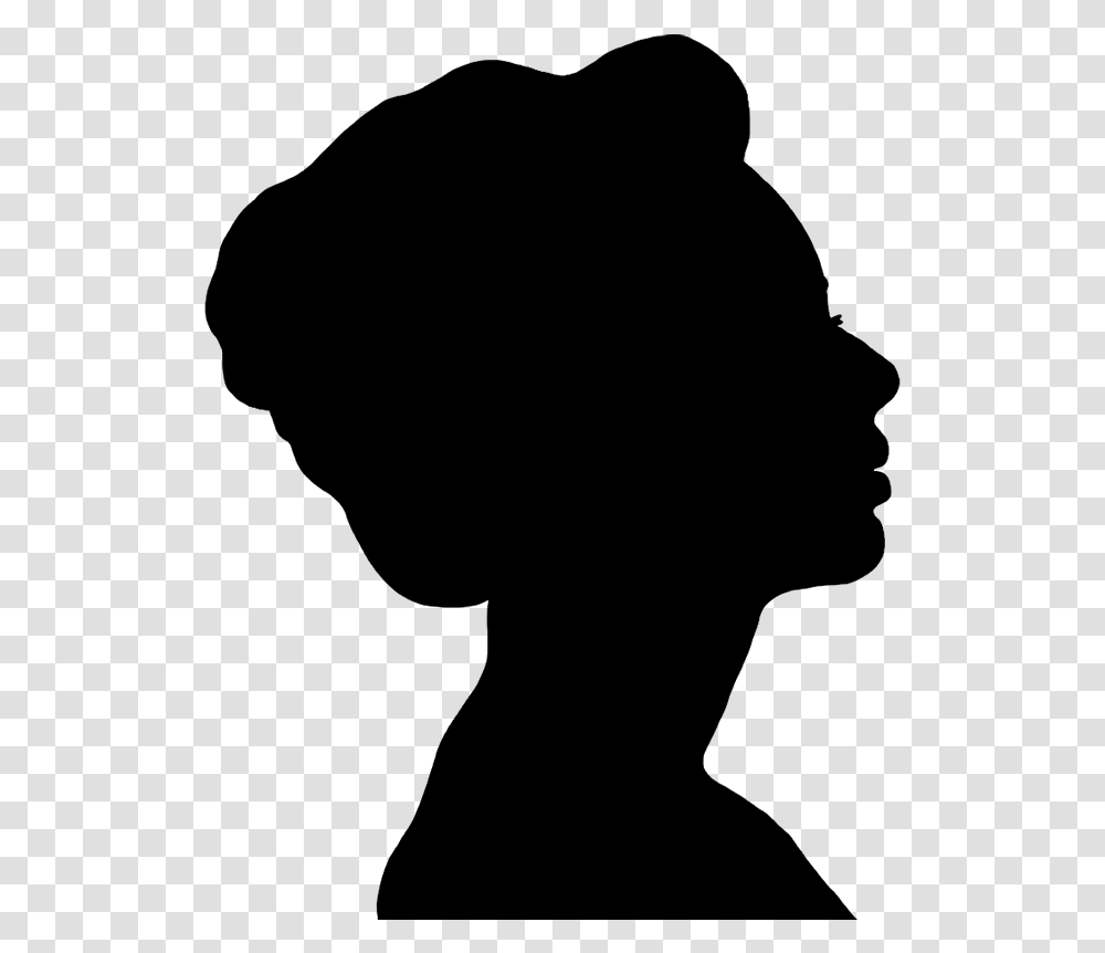 Black Silhouette Of Woman Hair Done Female Face Silhouette, Gray, World Of Warcraft Transparent Png