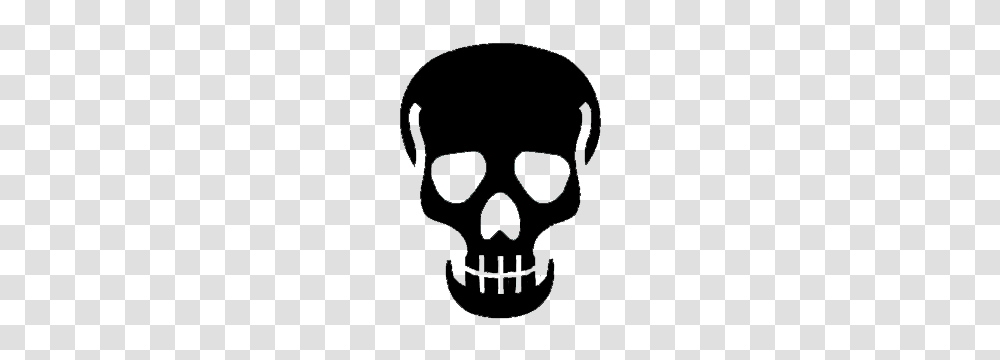 Black Skull, Stencil Transparent Png