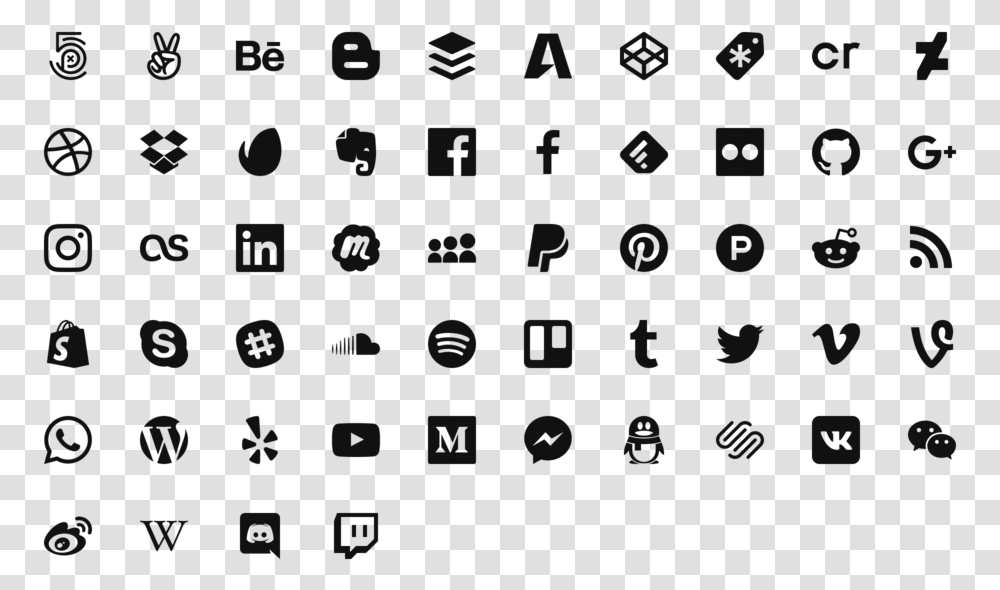 Black Social Media Icons For Email Signature, Computer Keyboard, Electronics, Alphabet Transparent Png