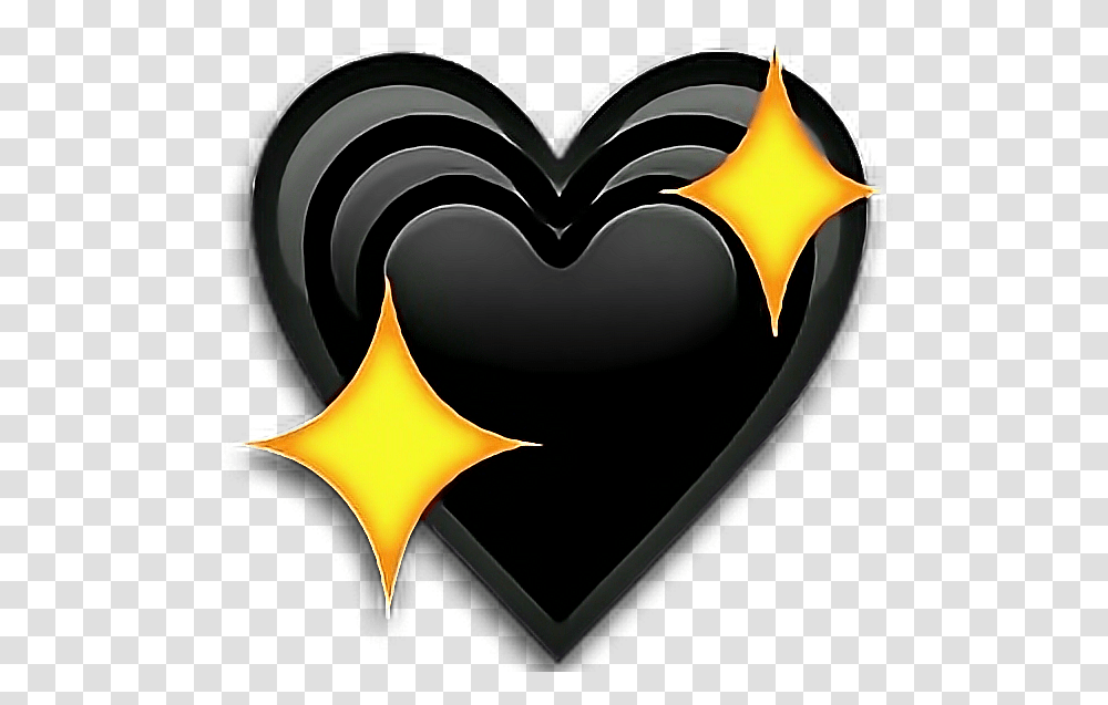 Black Sparkling Heart Emoji, Batman Logo, Texture Transparent Png