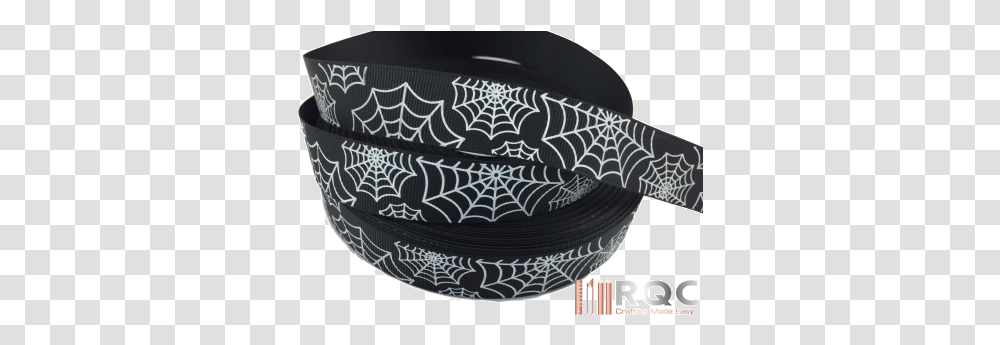 Black Spider Web Grosgrain Ribbons 78 Belt, Clothing, Bowl, Hat, Rug Transparent Png