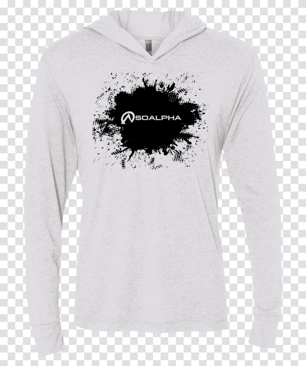 Black Splash Hoodie Long Sleeved T Shirt, Apparel, Sweater, Person Transparent Png