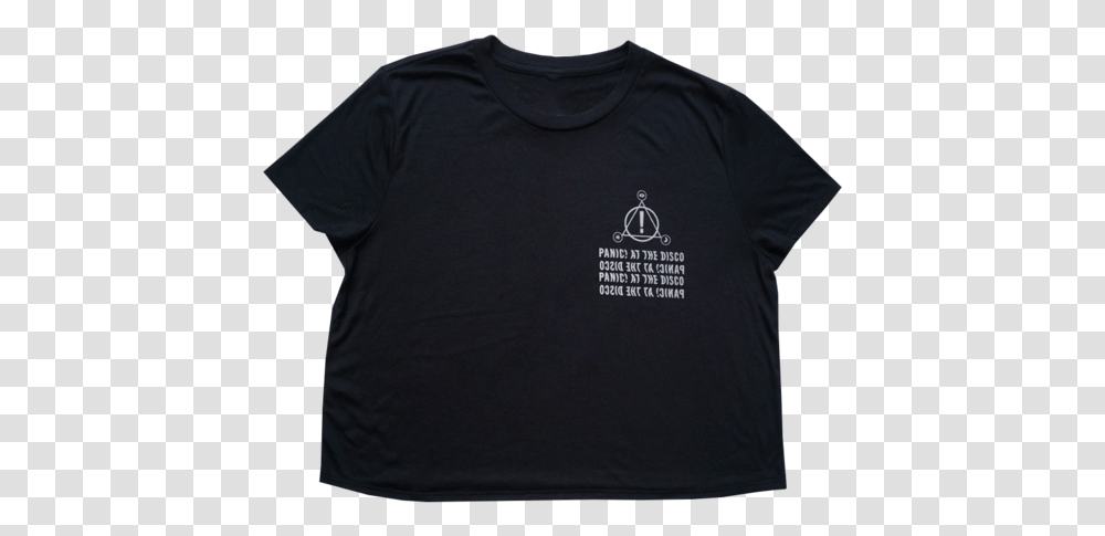 Black Stacked Wave Logo Crop Active Shirt, Apparel, Sleeve, T-Shirt Transparent Png