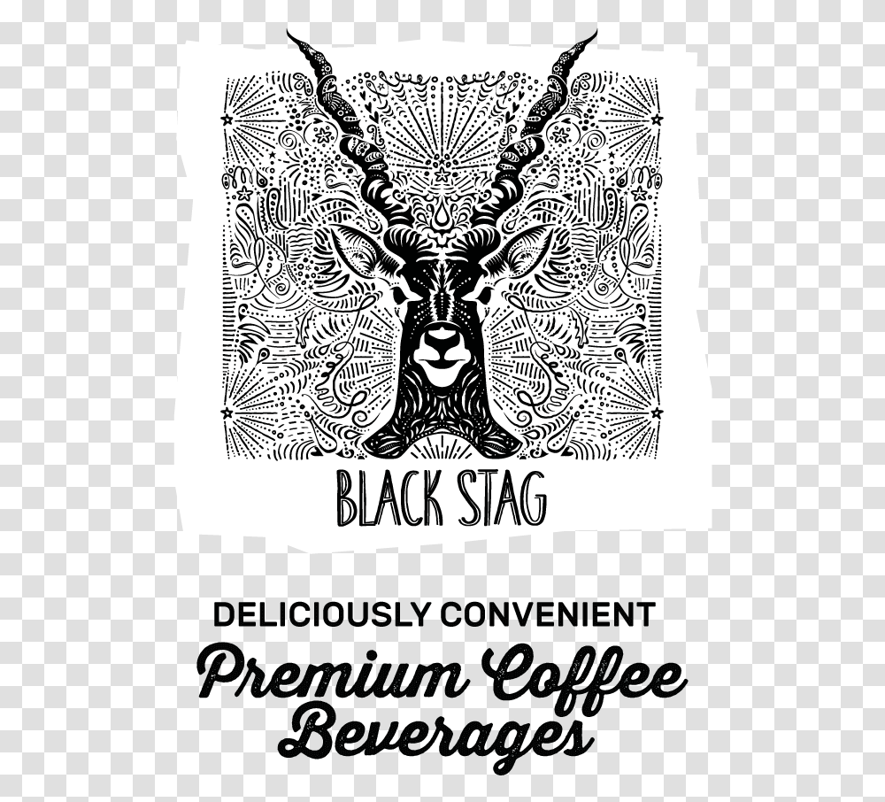 Black Stag Coffee, Doodle, Drawing Transparent Png