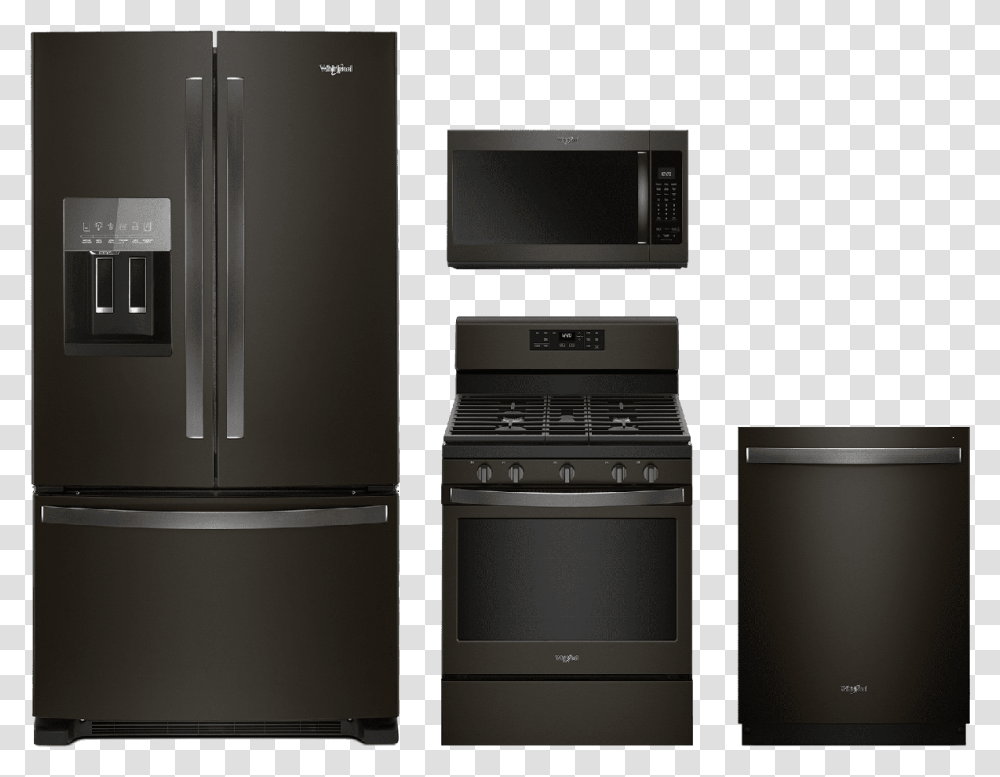 Black Stainless Refrigerator Fingerprint Resistant, Appliance, Oven, Monitor, Screen Transparent Png