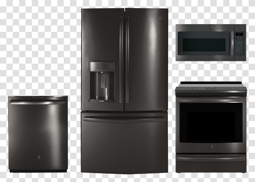 Black Stainless Steel, Appliance, Microwave, Oven, Refrigerator Transparent Png
