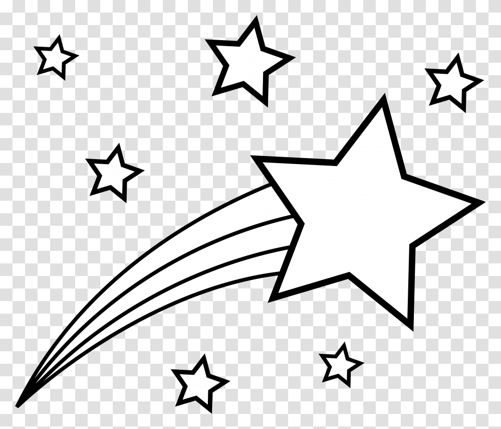 Black Star Clipart And White Clip Art Shooting Star Clipart Black And White, Axe, Tool, Symbol, Star Symbol Transparent Png
