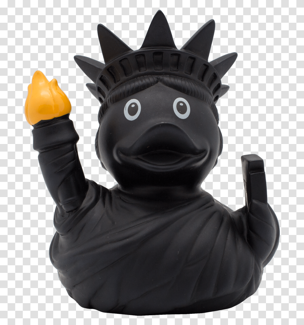 Black Statue Of Liberty Bath Duck, Person, Human, Mammal, Animal Transparent Png