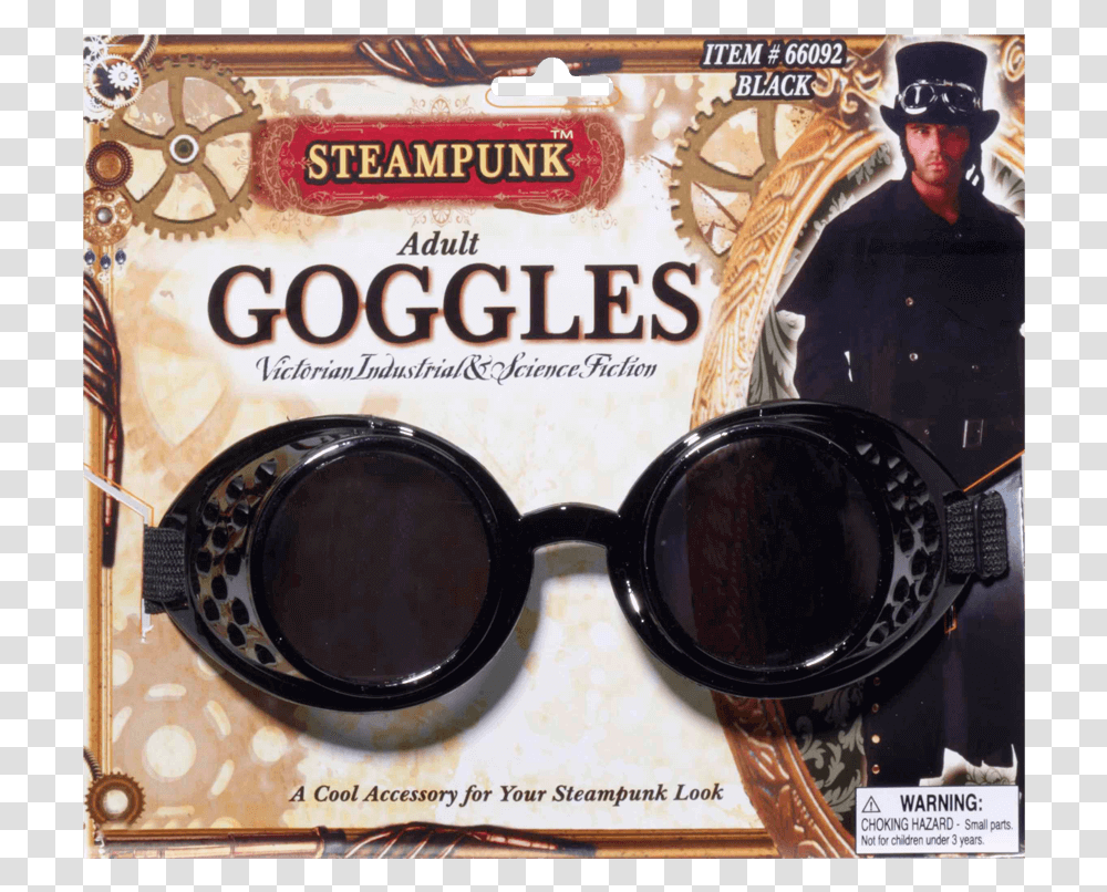 Black Steampunk Goggles, Accessories, Accessory, Glasses, Person Transparent Png