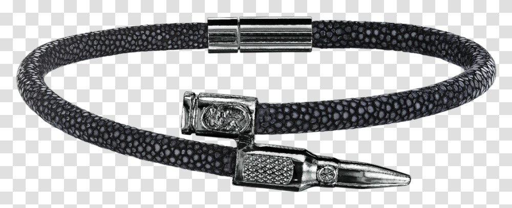 Black Stingray Bracelet With Black Bullet Buckle, Belt, Accessories, Accessory, Weapon Transparent Png