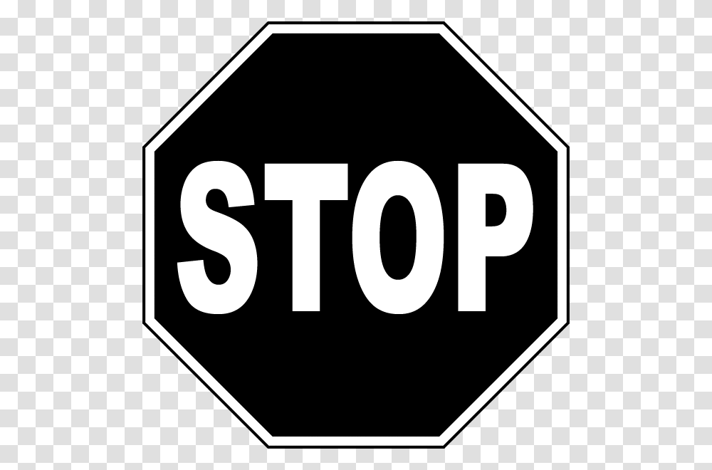 Black Stop Sign, Stopsign, Road Sign Transparent Png