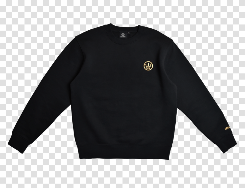 Black Sweatshirt With Chest Gold Crown Parabino, Apparel, Sweater, Sleeve Transparent Png
