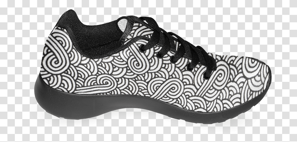 Black Swirls Sneakers, Apparel, Shoe, Footwear Transparent Png