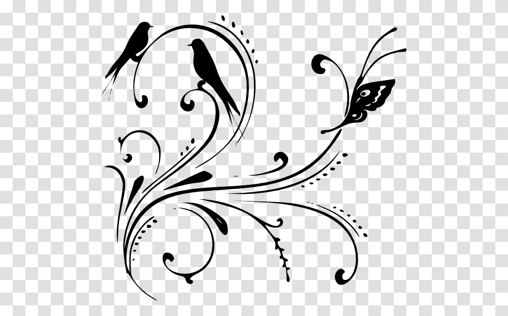Black Swirls Vector Clip Art, Floral Design, Pattern, Stencil Transparent Png