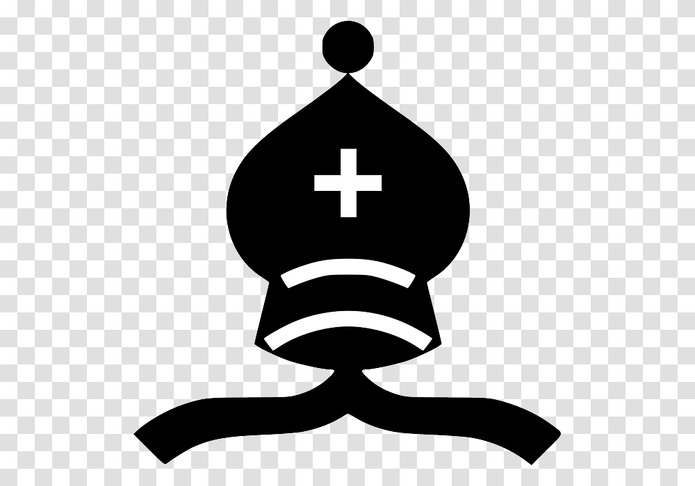 Black Symbol Cross King Cartoon Chess Game Bishop Chess Clipart, Stencil, Silhouette, Light, Baseball Cap Transparent Png