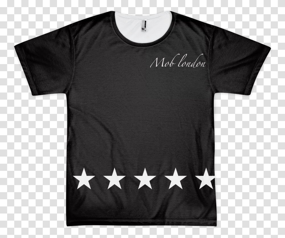 Black T Shirt White Stars Mb Logo T Shirt Warrior Gym, Clothing, Apparel, Sleeve, T-Shirt Transparent Png