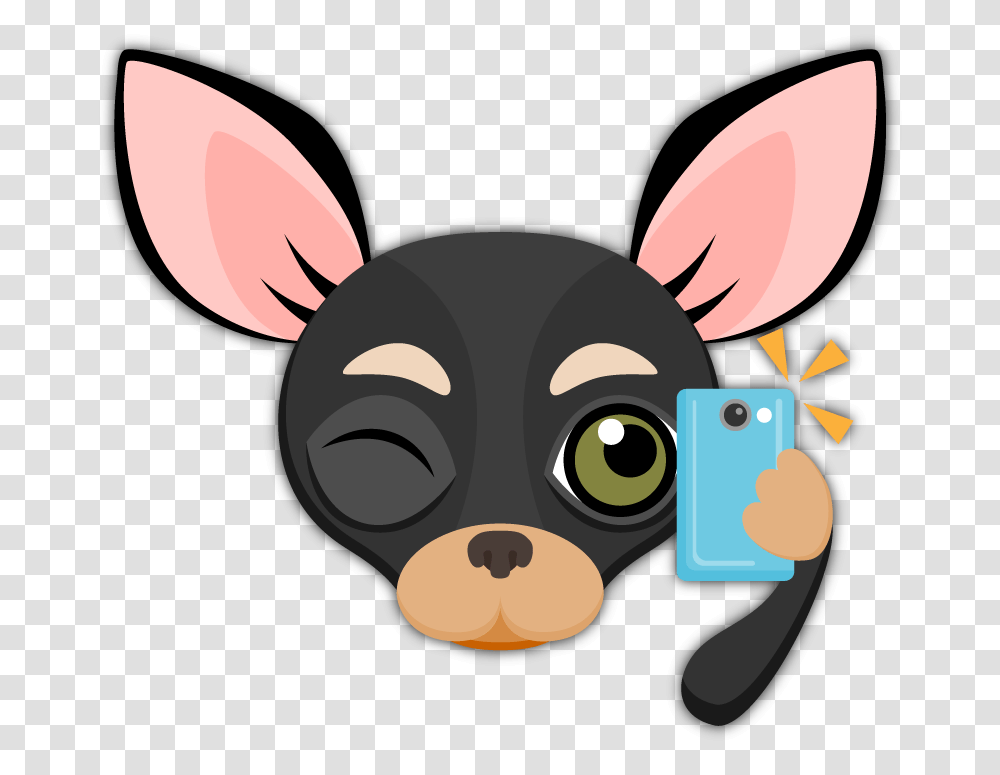Black Tan Chihuahua Stickers Emoji Dogs Black, Mammal, Animal, Photography, Snout Transparent Png