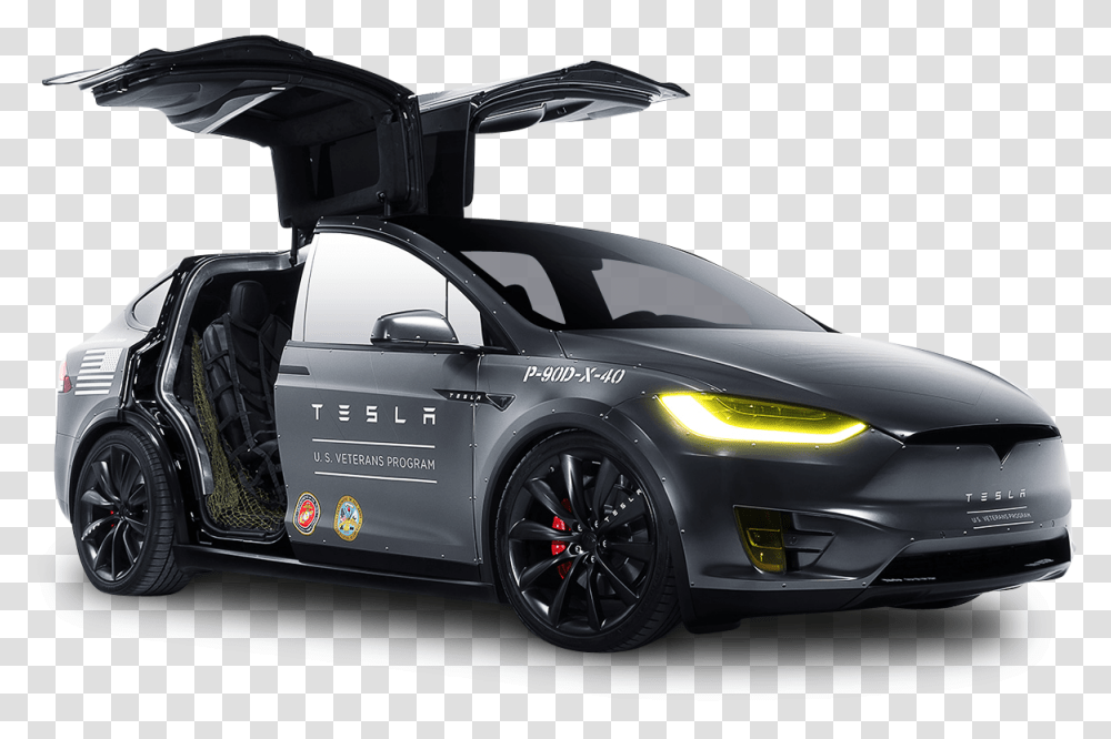 Black Tesla Model X, Car, Vehicle, Transportation, Automobile Transparent Png