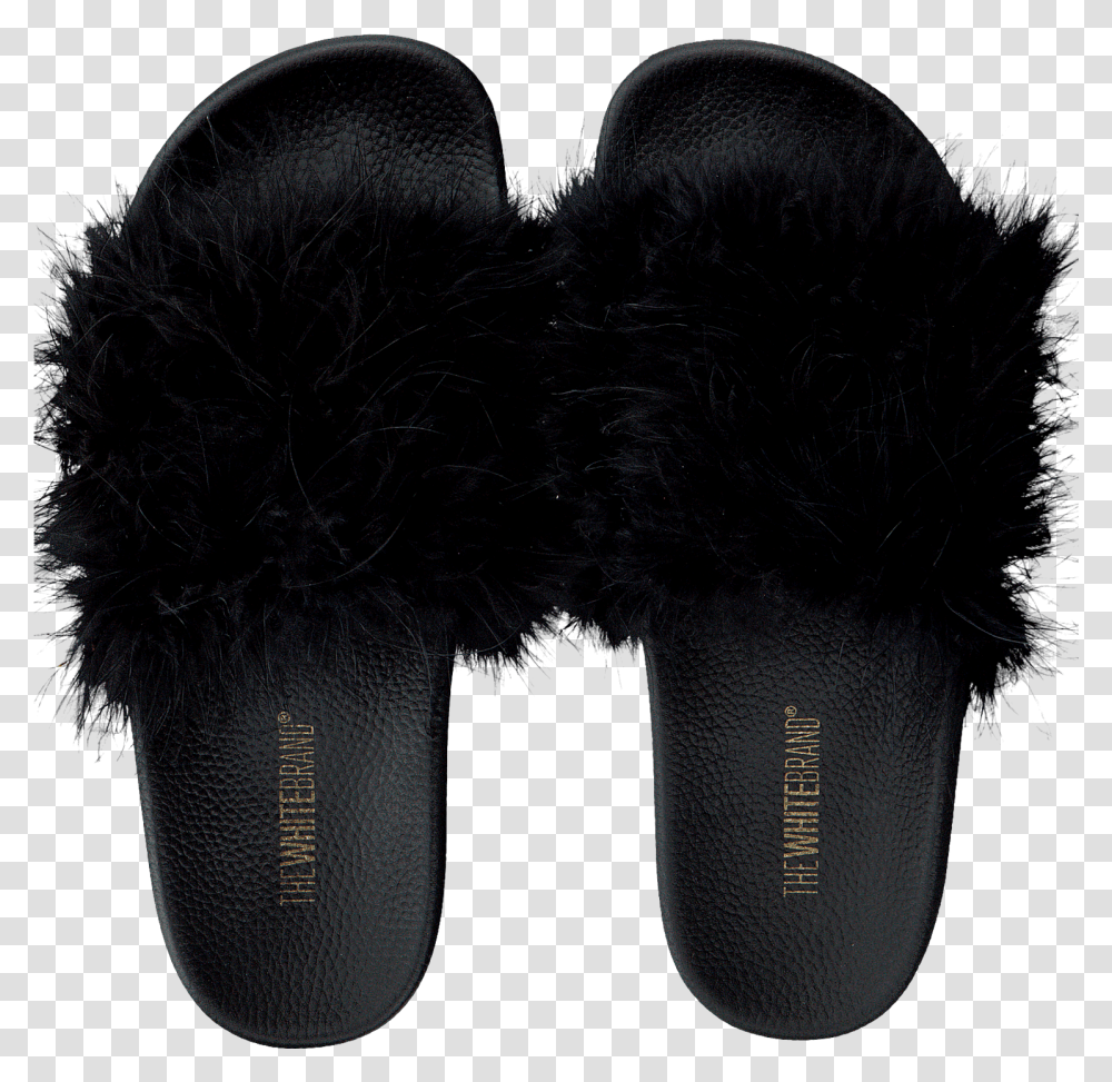 Black The White Brand Flip Flops Feathers Slipper, Cushion, Fur, Apparel Transparent Png