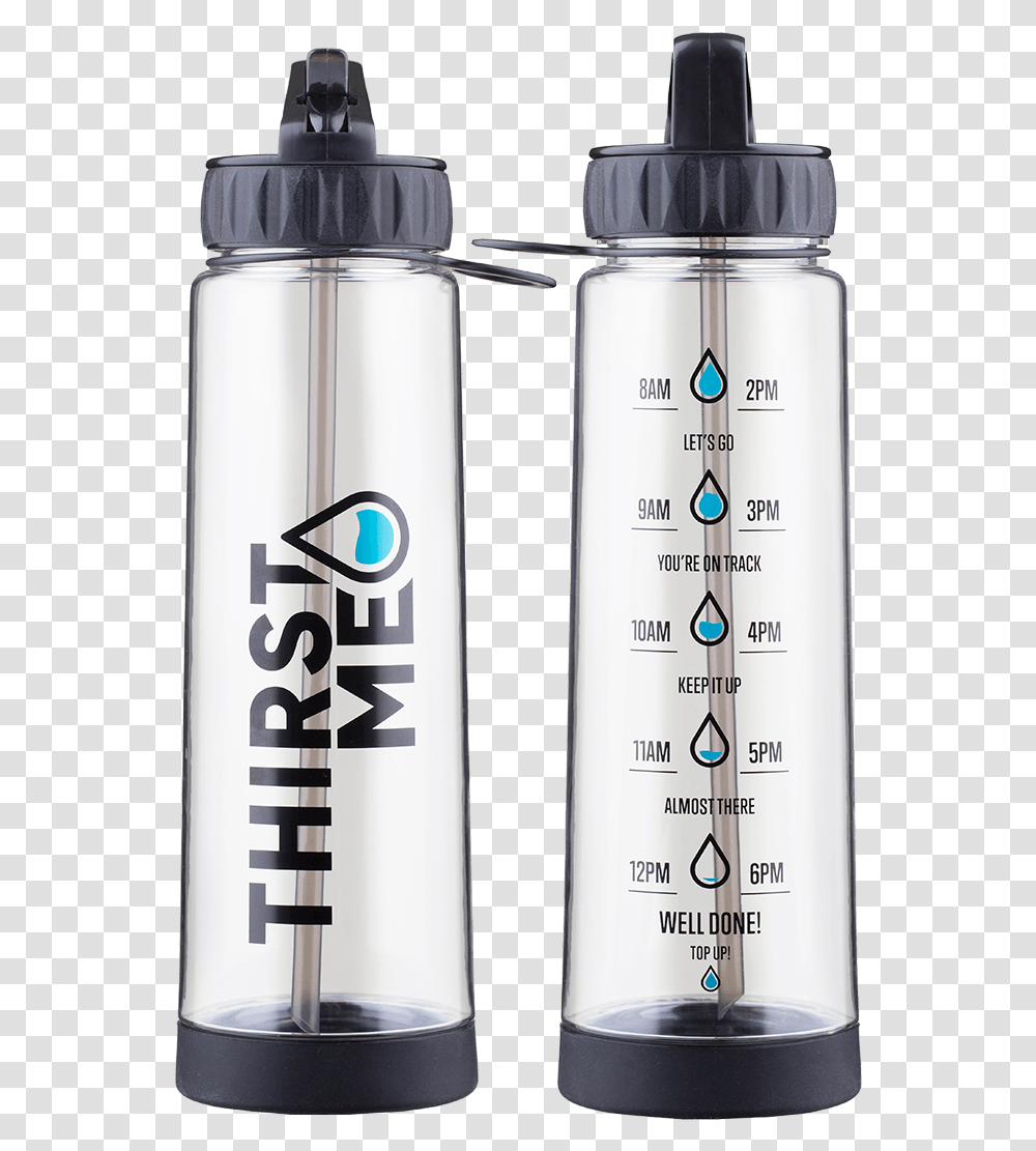Black Thirstme Water Tracker Bottle, Shaker, Jar, Milk, Beverage Transparent Png