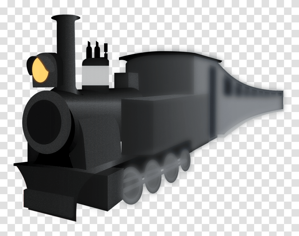 Black Train Clipart Steam Engine Clipart, Machine, Weapon, Weaponry, Military Transparent Png