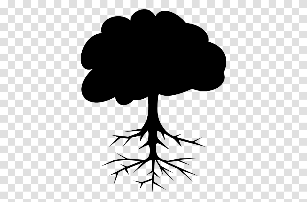 Black Tree Clip Art, Plant, Root, Silhouette, Stencil Transparent Png