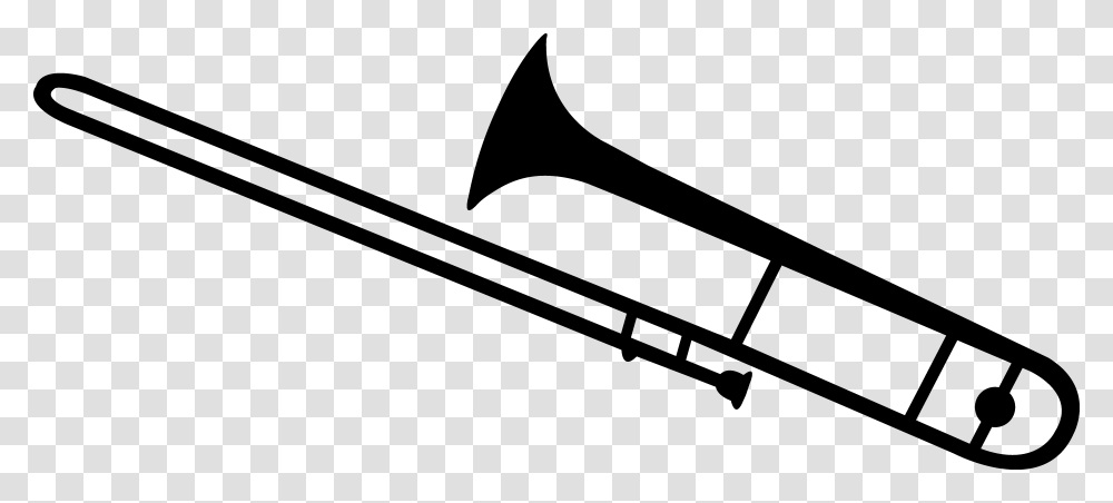 Black Trombone Silhouette Trombone Black And White, Brass Section, Musical Instrument, Axe, Tool Transparent Png