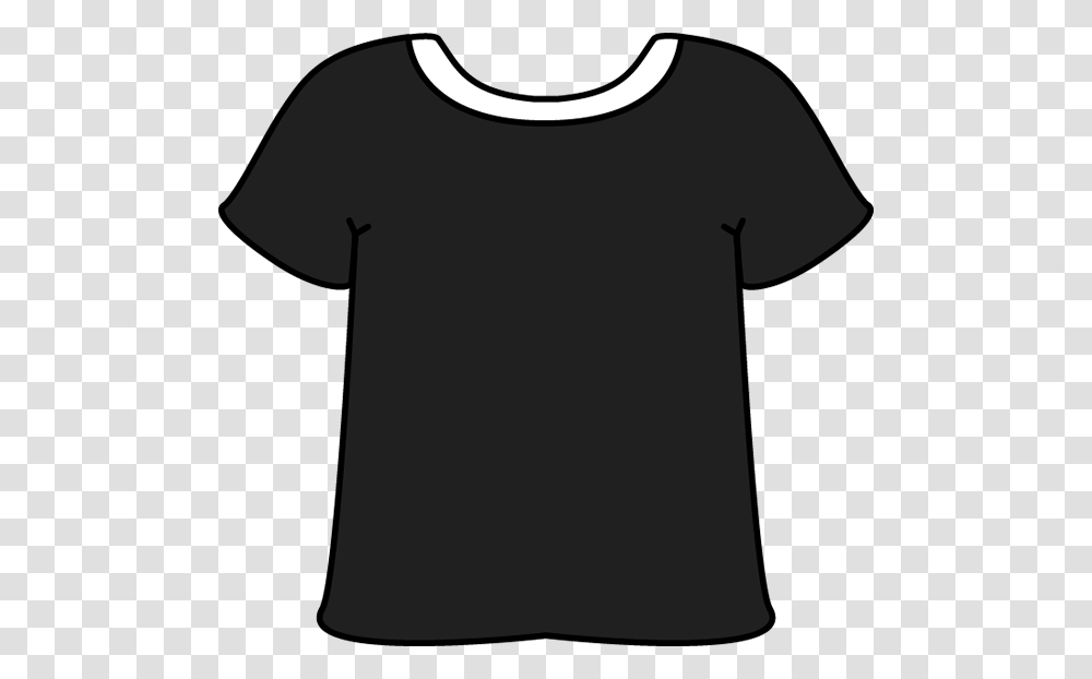 Black Tshirt With White Collar With White Collar, Apparel, T-Shirt, Silhouette Transparent Png