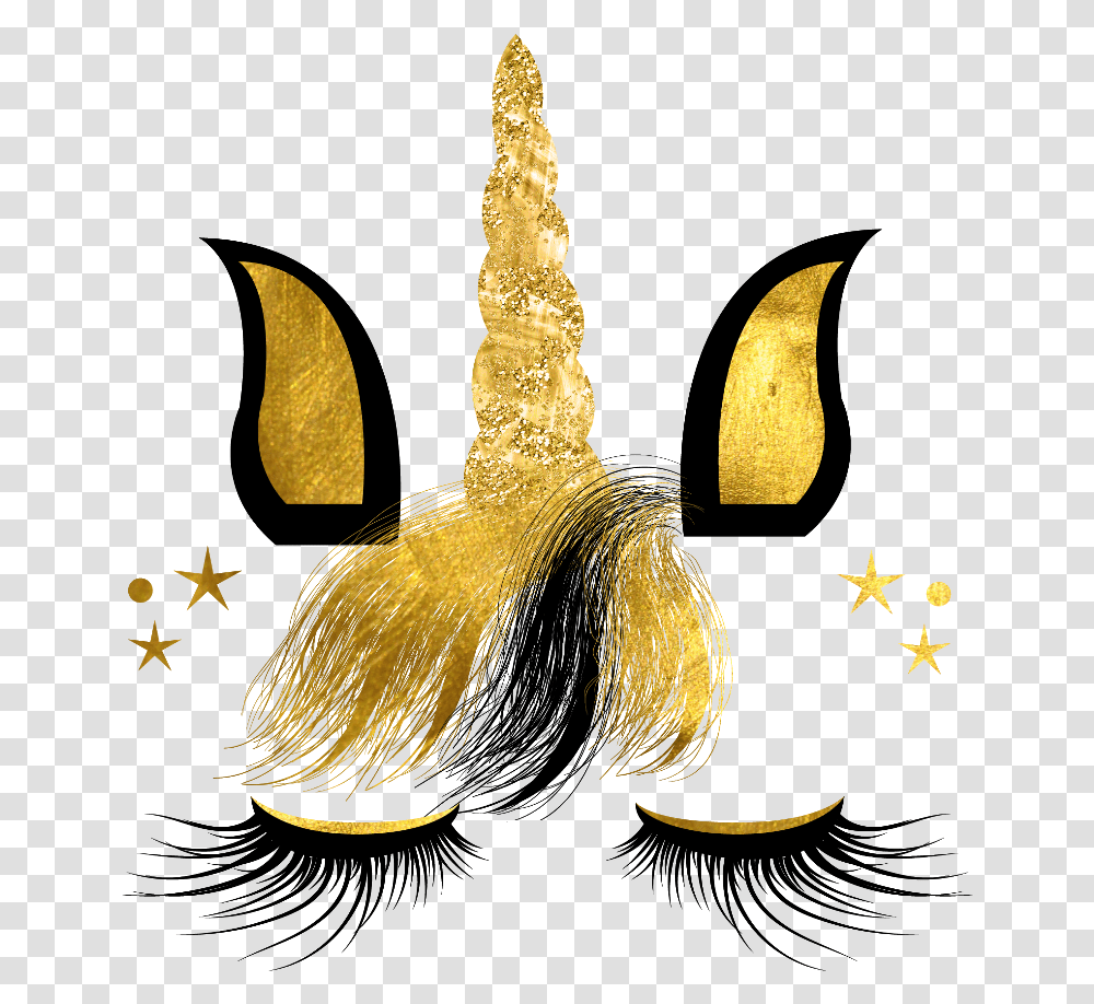 Black Unicorn Birthday Decor Hair Design, Gold, Star Symbol, Plant, Lighting Transparent Png