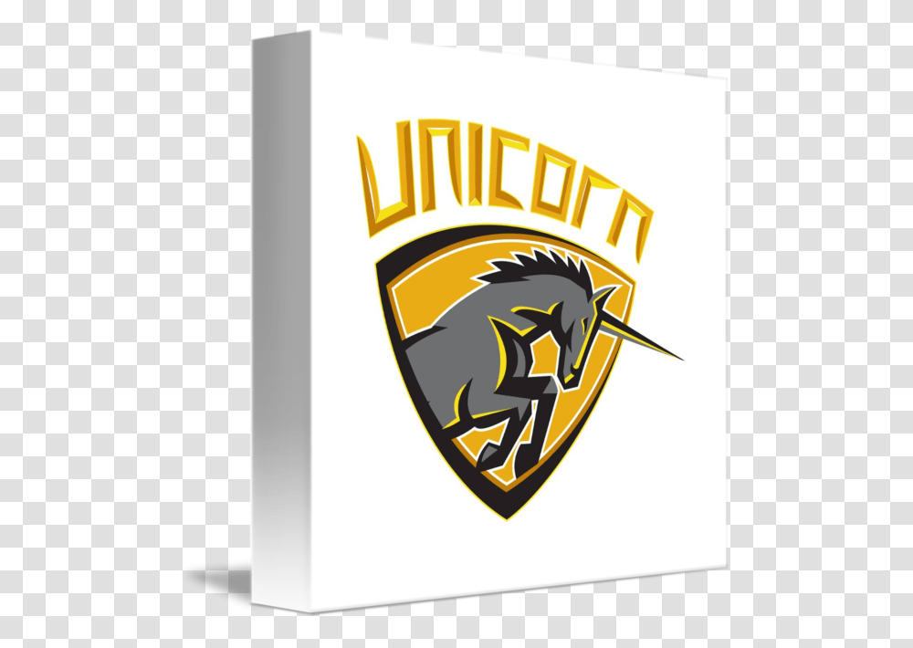 Black Unicorn Horse Head Charging Crest Retro, Logo, Armor Transparent Png