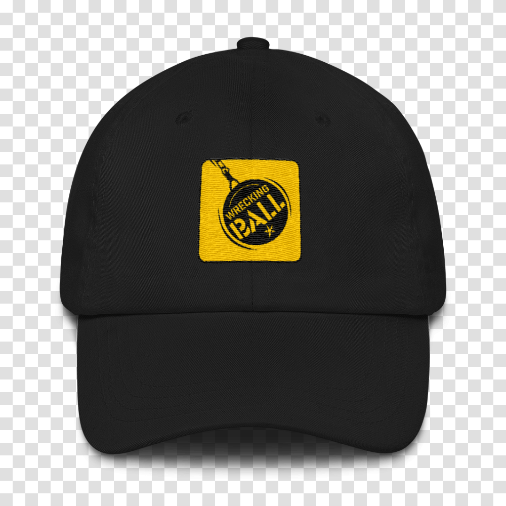 Black Unisex Hat With Embroidered Black And Yellow Logo Wrecking, Apparel, Baseball Cap Transparent Png