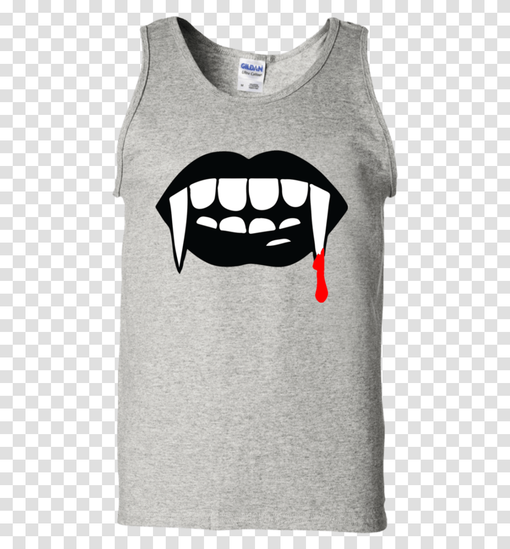 Black Vampire Fangs Halloween Tank Top Ash SClass T Shirt, Apparel, Rug, T-Shirt Transparent Png