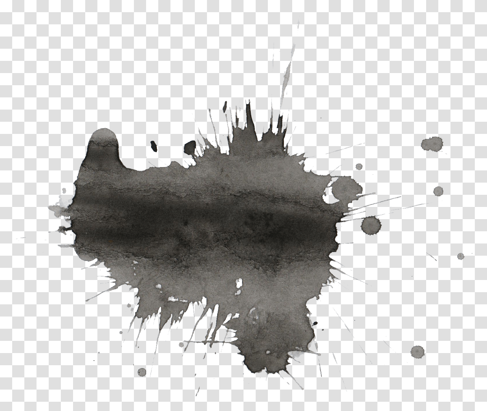Black Watercolor Splatter Black And White Color Splatter, Stain, Person, Human, Bonfire Transparent Png