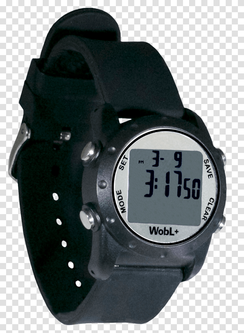Black Waterproof Wobl Vibrating Alarm Watch With 9 Watch, Wristwatch, Digital Watch, Clock Tower, Architecture Transparent Png