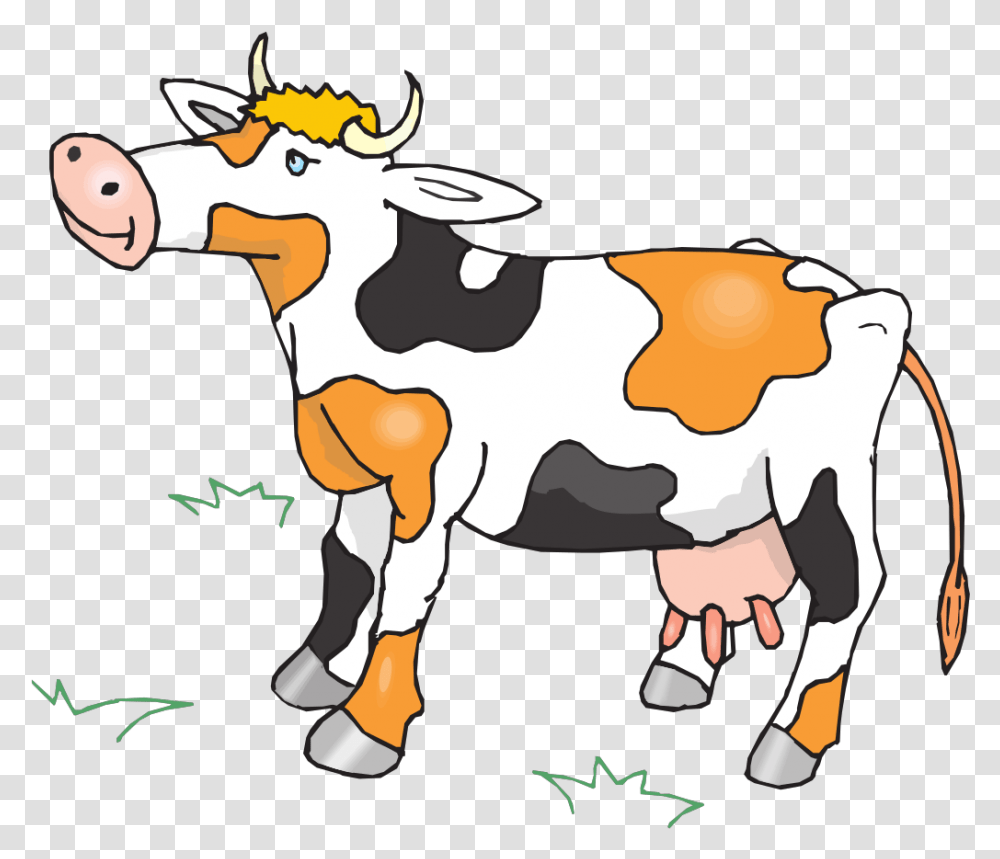 Black White And Orange Cow Svg Clip Art For Web Clipart Gif Animated Animal, Cattle, Mammal, Dairy Cow Transparent Png
