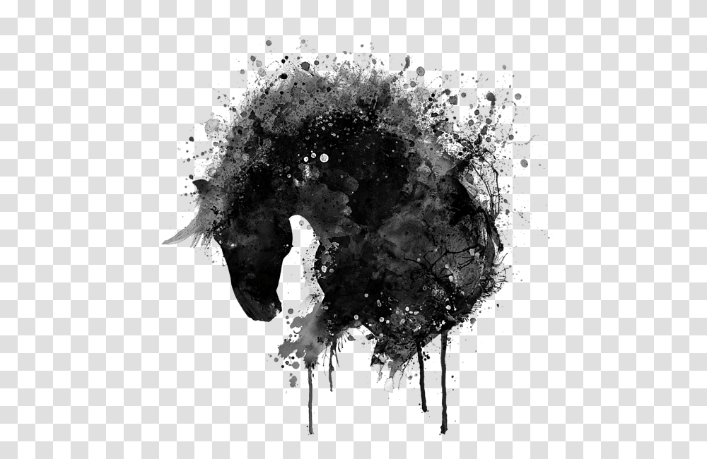 Black White Art Horse, Nature, Outdoors, Ice, Crystal Transparent Png