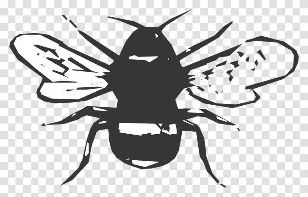 Black White Bee Stripes Wings Insect Birthday, Stencil, Animal, Gun, Weapon Transparent Png