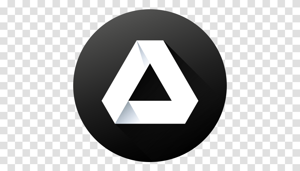 Black White Circle Google Drive Long Emblem, Triangle, Lamp, Logo, Symbol Transparent Png